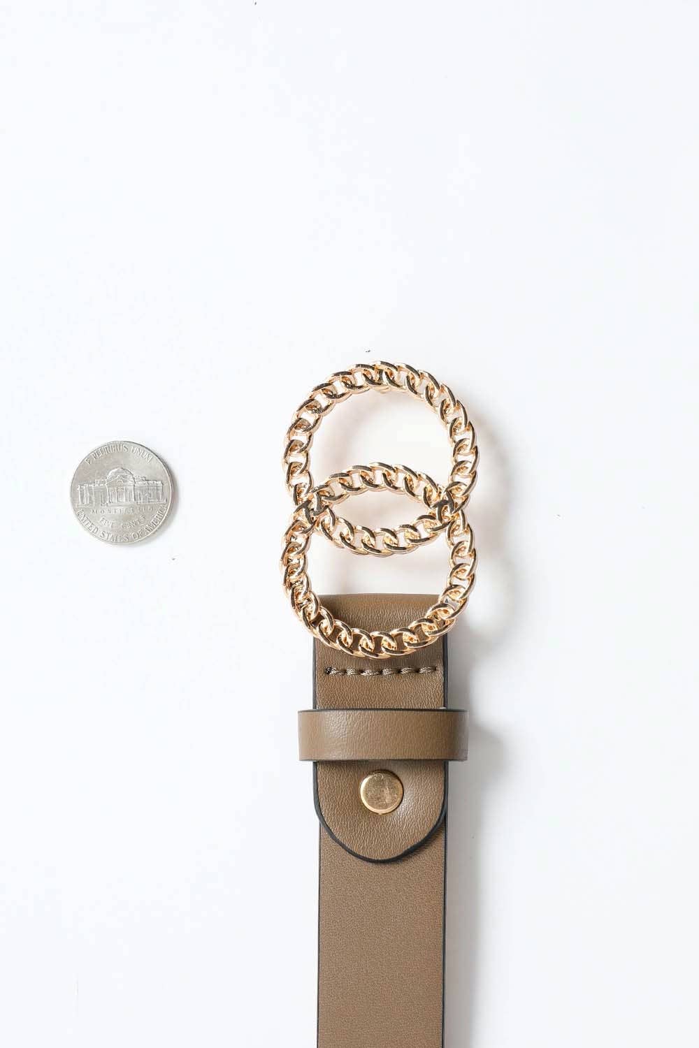 Double Chain Ring Buckle Belt - Perfect Golden Accessory
