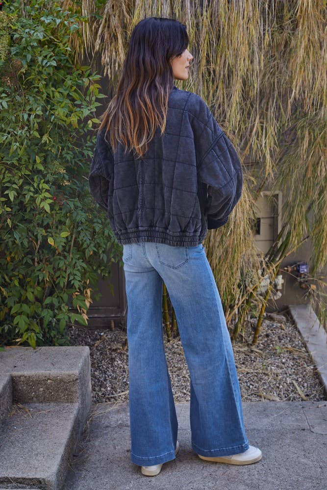 Quilted Knit Mineral Washed Jacket