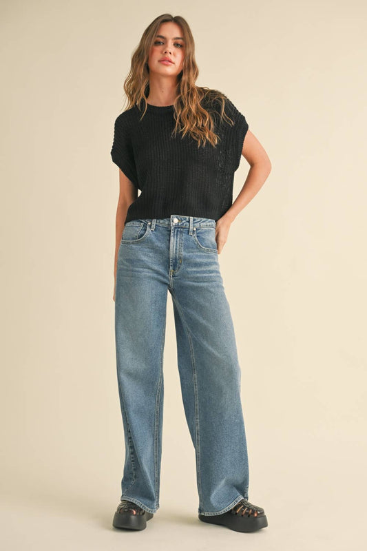 DOLMAN SLEEVE KNITTED TOP