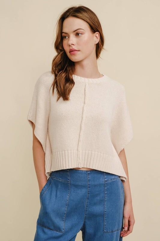 Cropped sleeveless sweater