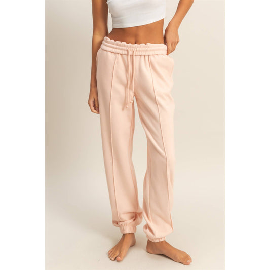 High-Waisted Pintuck Sweatpants