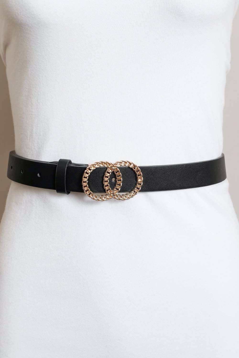 Double Chain Ring Buckle Belt - Perfect Golden Accessory