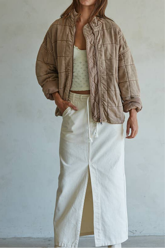 Quilted Knit Mineral Washed Jacket (preorder)