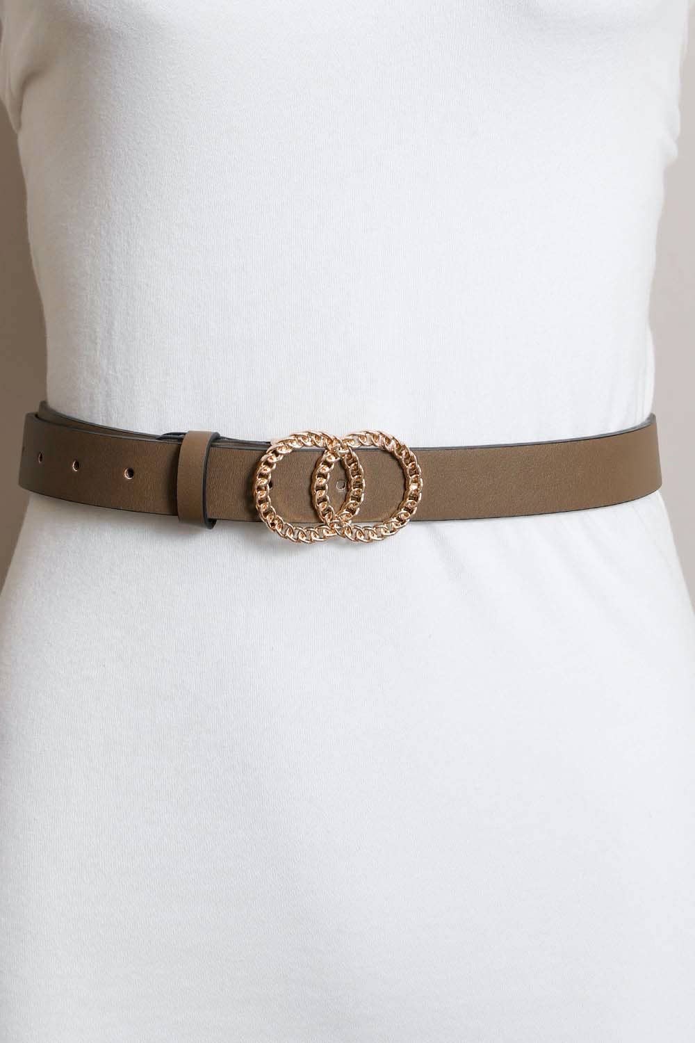 Double Chain Ring Buckle Belt - Perfect Golden Accessory